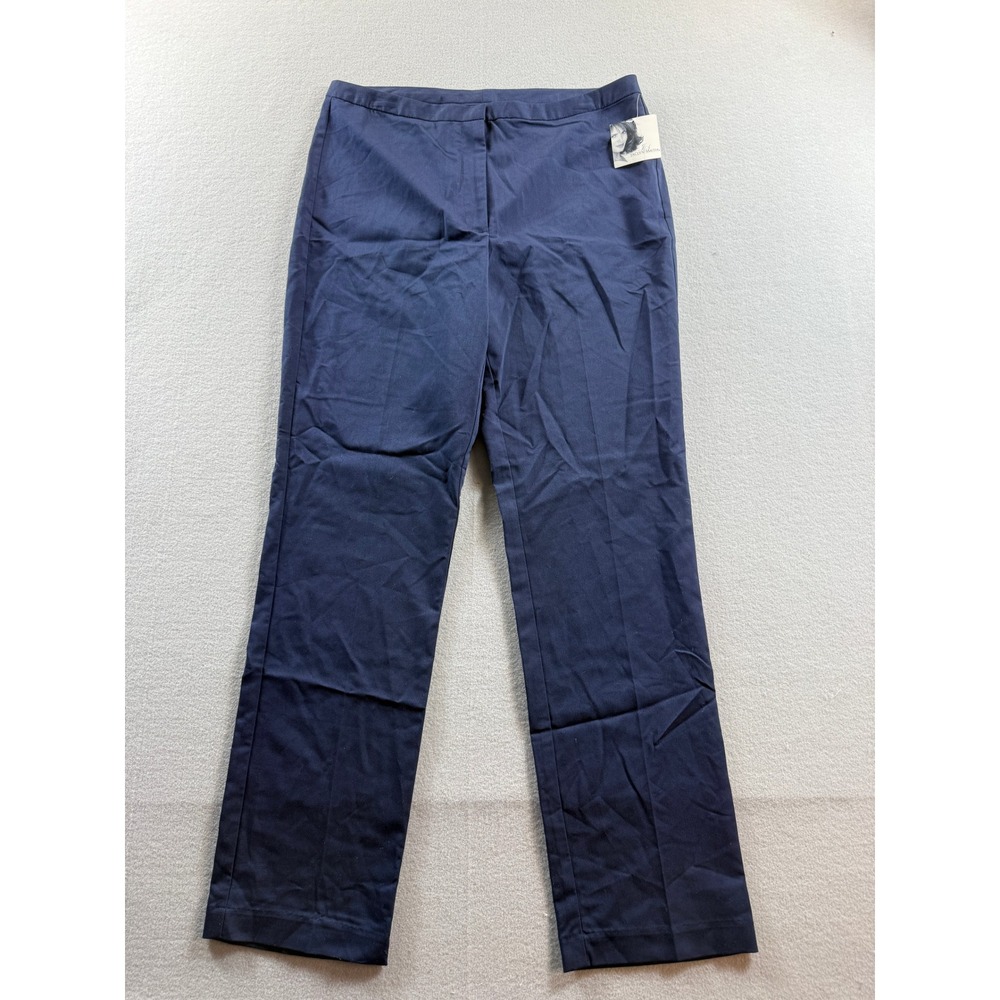 Jaclyn Smith Trousers Womens 10 Navy Blue Straight Leg Casual 33x31